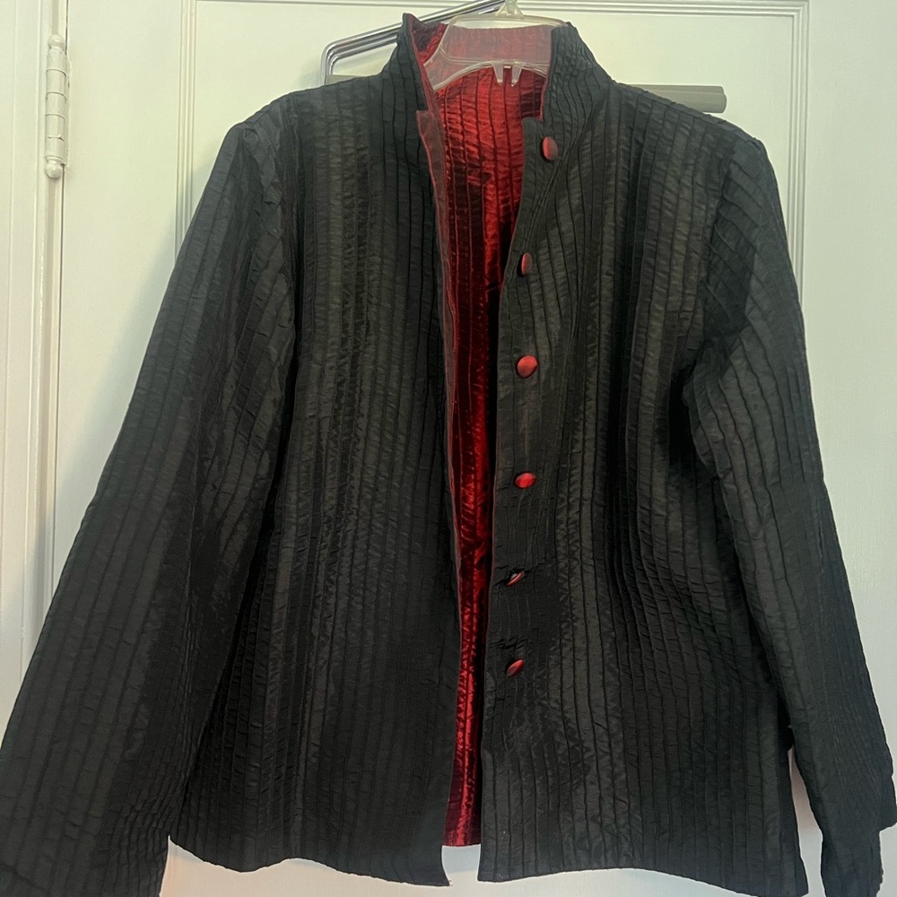 Black/ Red reversible dressy jacket.